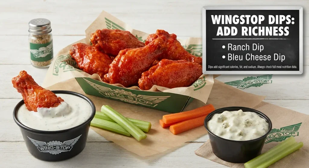 Wingstop Menu - Dipping Sauces & Dips: Ranch and Bleu Cheese Nutrition Data