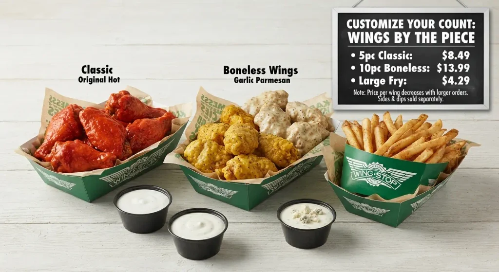 Wingstop Menu - Wings by the Piece: Customizable Orders with Pricing Breakdown