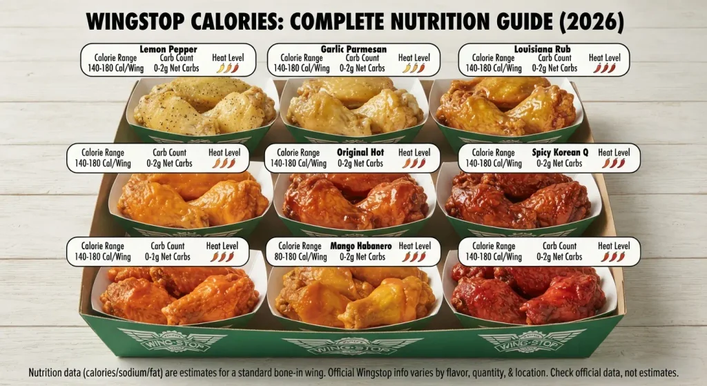 Wingstop calories comparison plate showing bone-in and boneless wings with fries